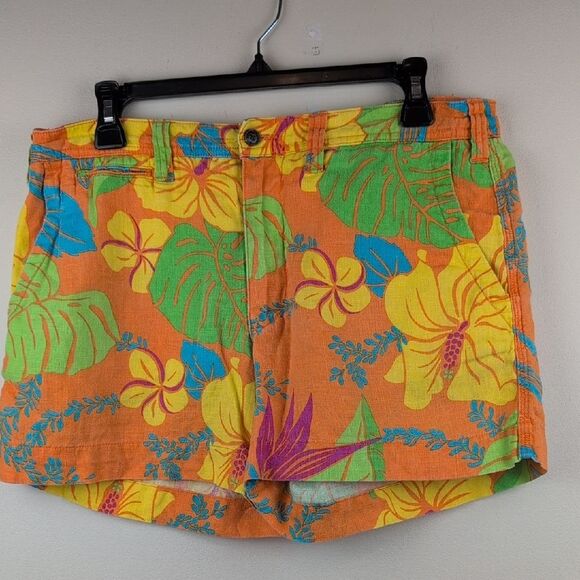 Polo Ralph Lauren Tropical Floral Shorts Size 8 Linen Blend Classic Summer - Picture 1 of 12
